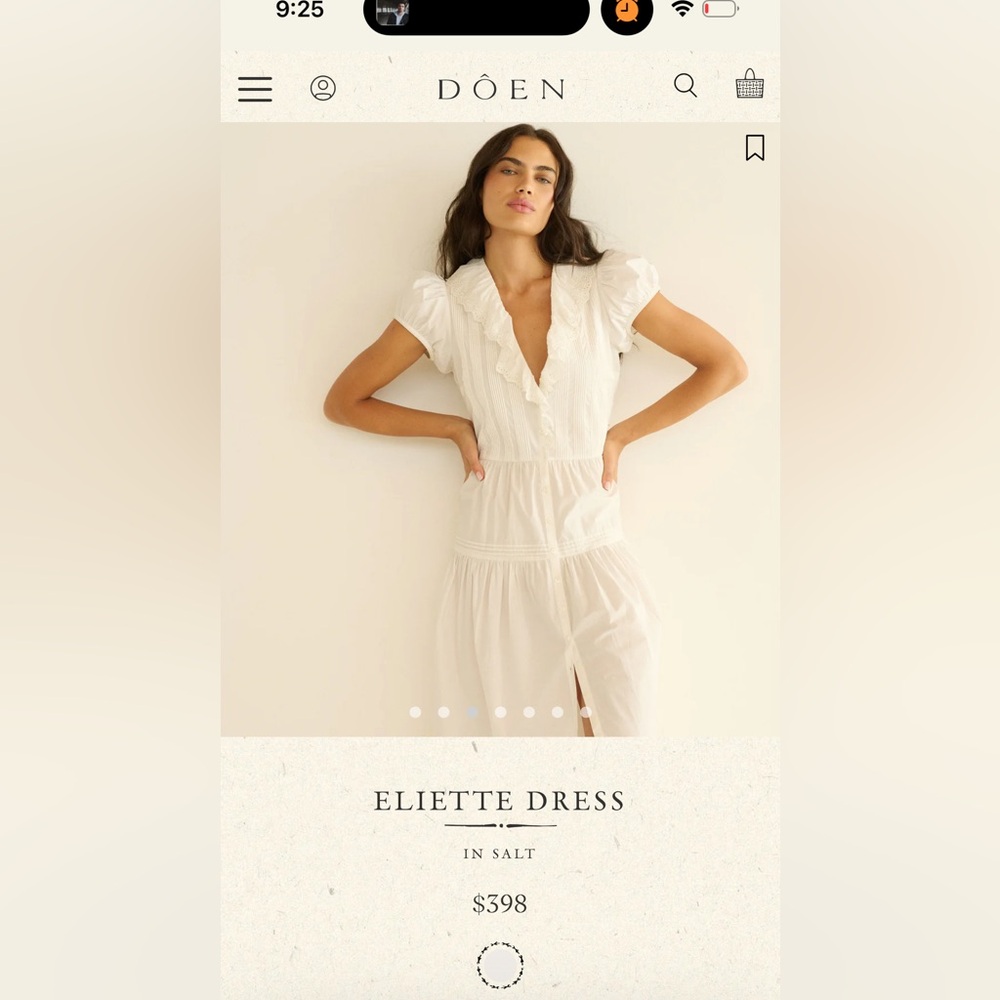 Doen ELIETTE DRESS size medium in Salt - NEW WITH TAGS. NEVER WORN